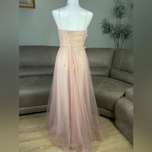 NWT Zac Posen Blush Floral Appliqué Tulle Gown Sz 6 Formal Holiday Event Gala - Picture 7 of 11